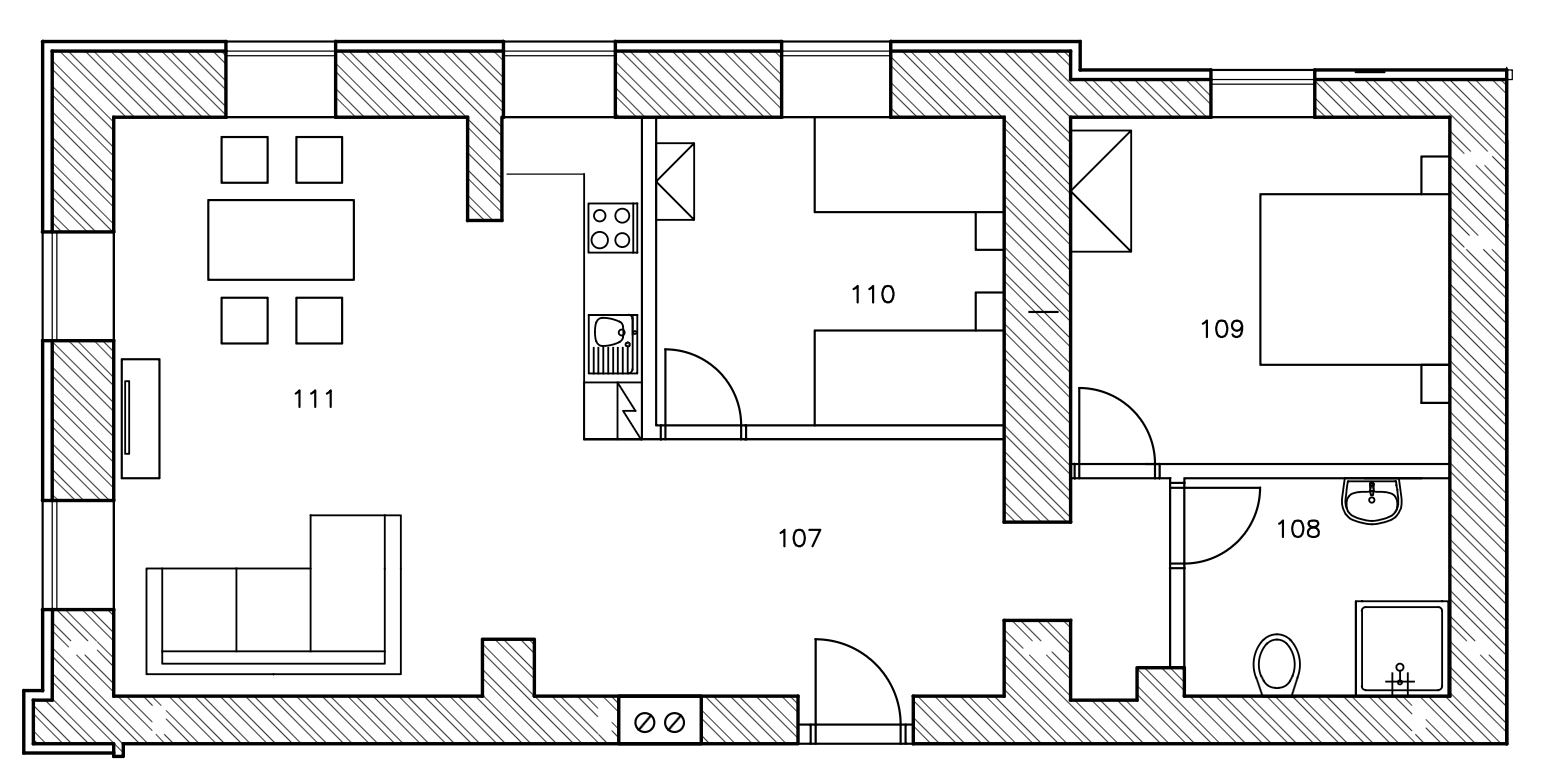 Půdorys Apartmánu B